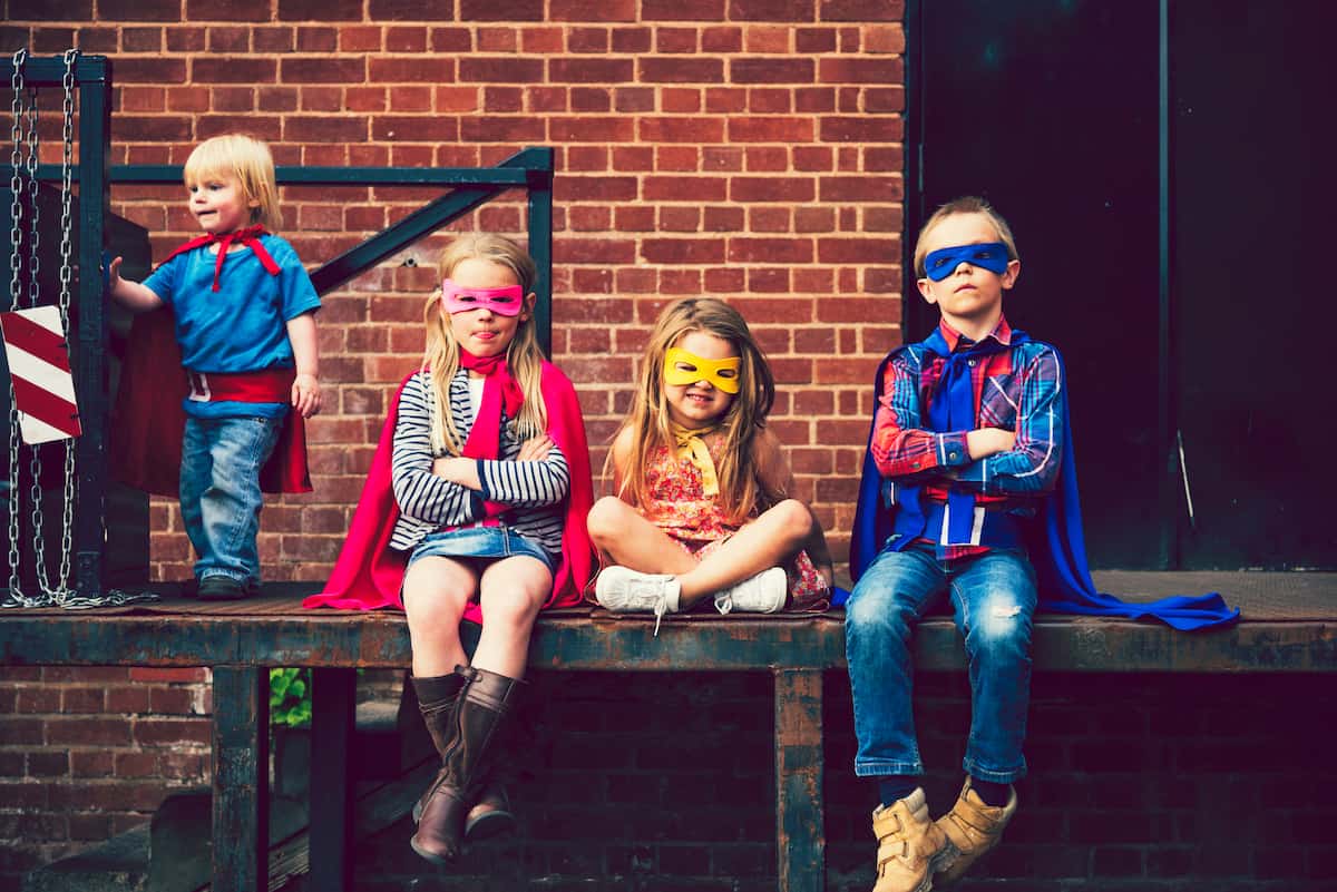 kids in halloween costumes