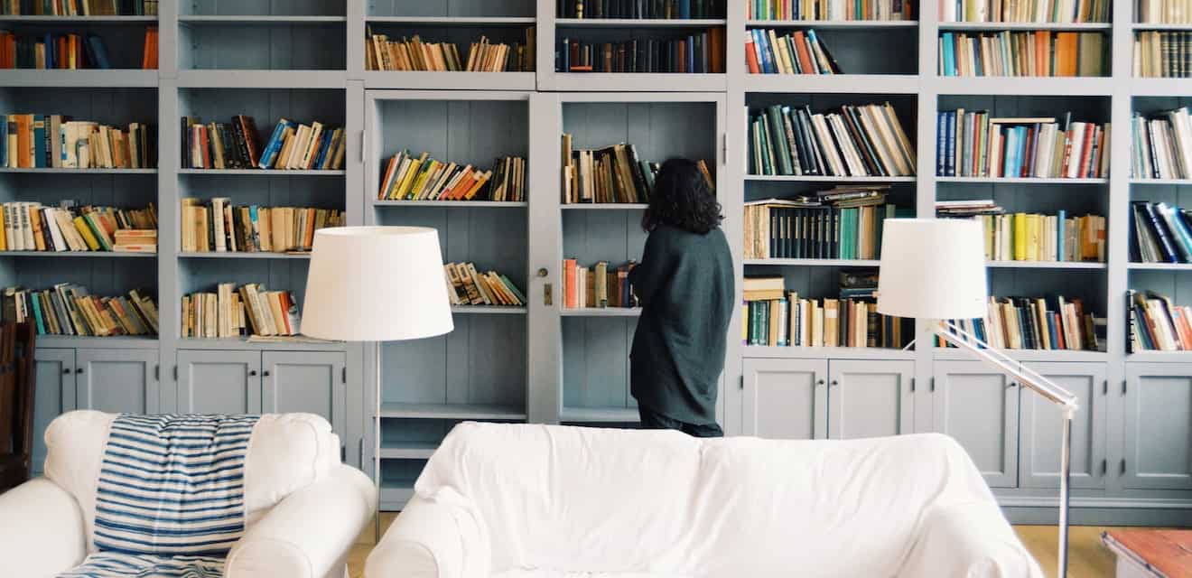 woman with books
