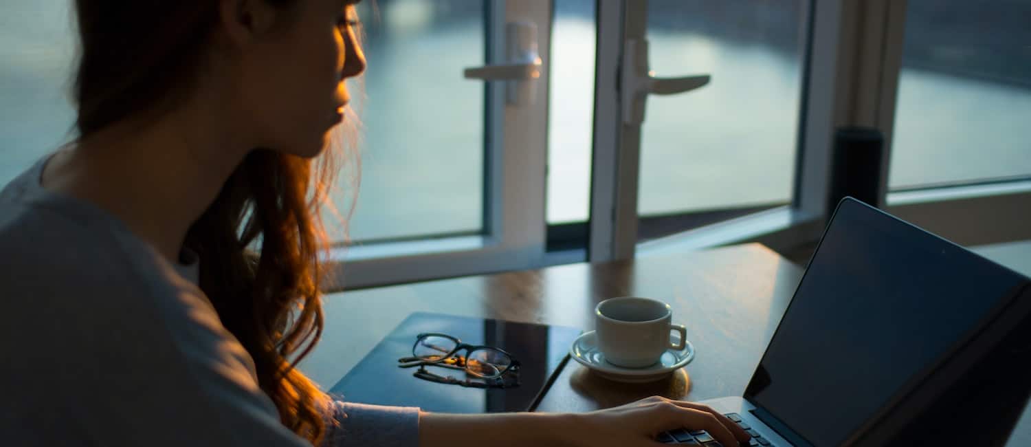 woman working from home