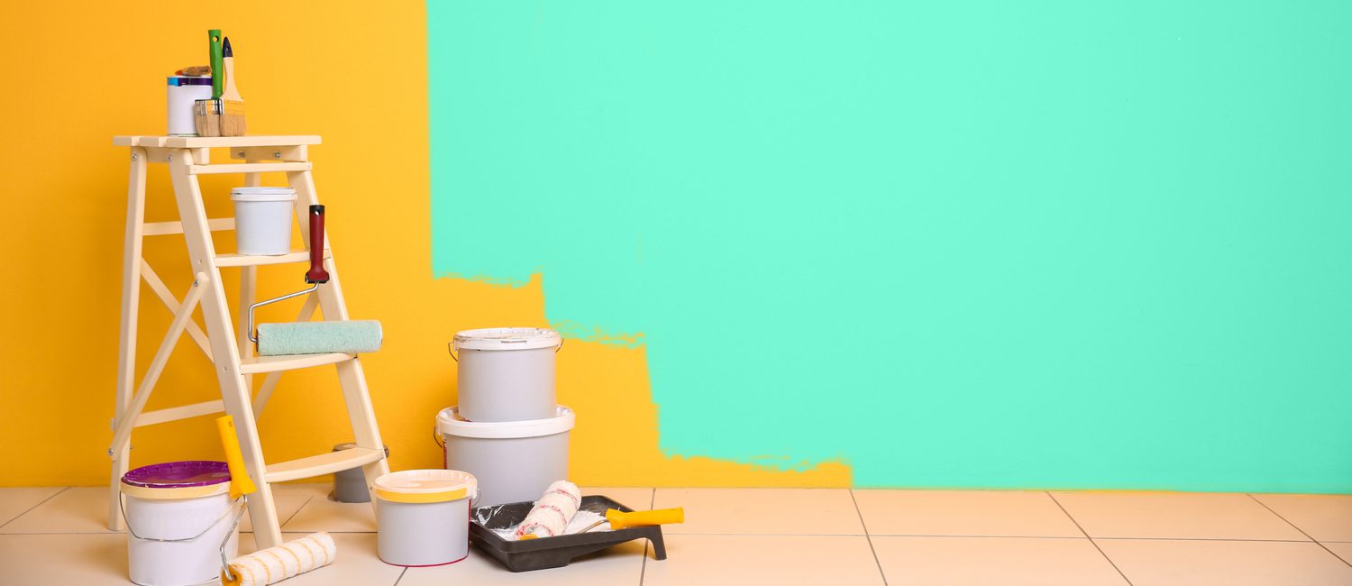 painting an apartment.