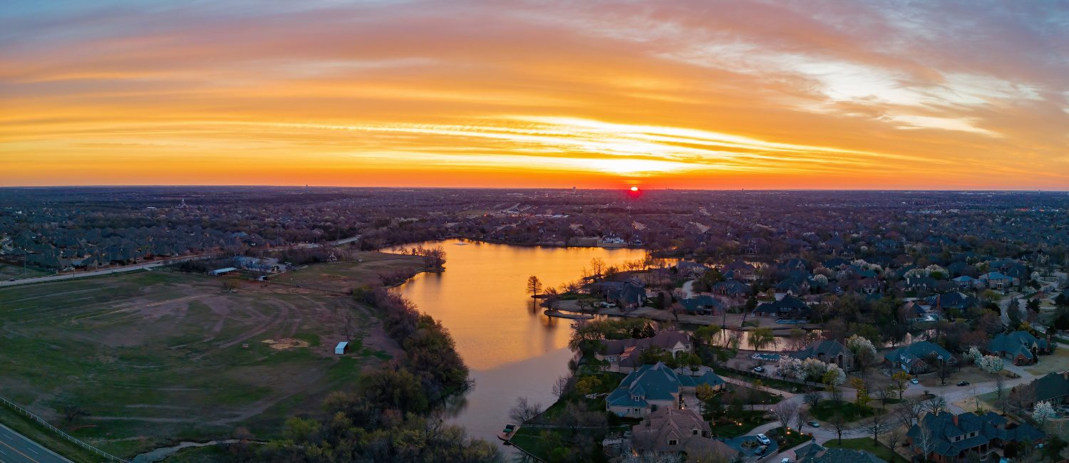 Sunset in one of the cheapest places to live in Oklahoma