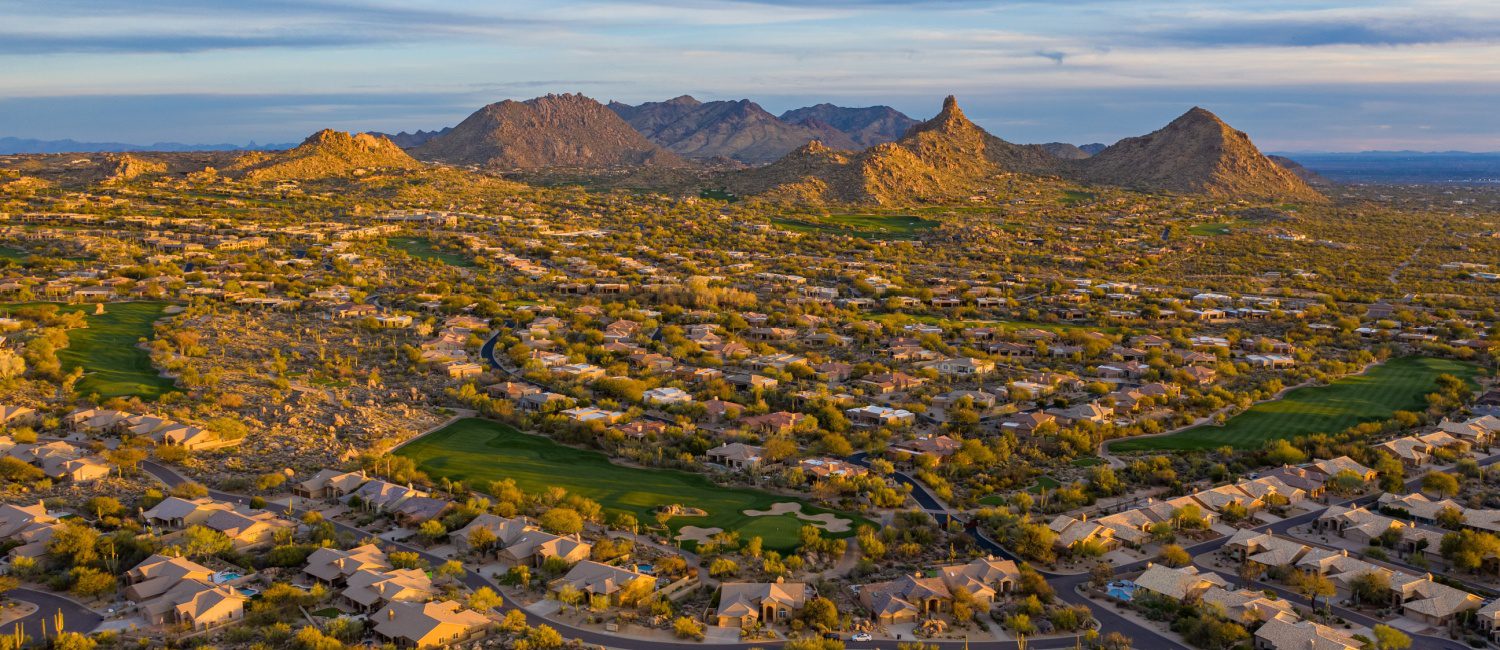 Drone view of Scottsdale, an Arizona city full of pros and cons